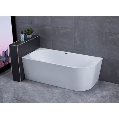 Blue Label Rasmus halfvrijstaand bad 180x80cm acryl - mat wit - hoek links